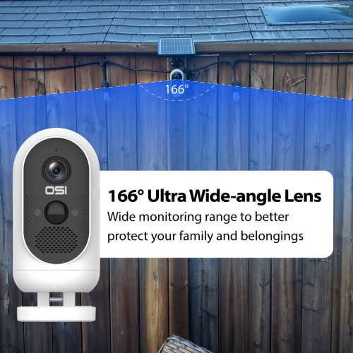 Open Box - OSI Wire-Free 1080p WiFi Battery Camera w/ Solar Panel