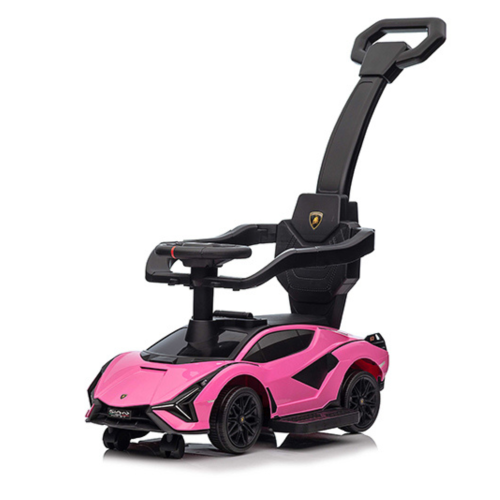 KidsVIP Kids Ride On Lamborghini Sian Push Car - Fun Riding Toy for Kids and Toddlers with Lights, Music Player and Detachable Parent Push Handle