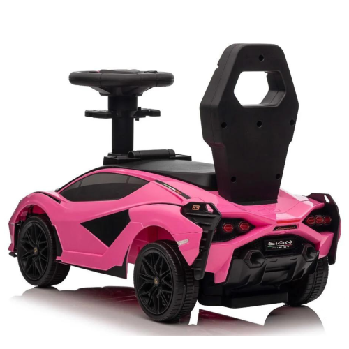 KidsVIP Kids Ride On Lamborghini Sian Push Car - Fun Riding Toy for Kids and Toddlers with Lights, Music Player and Detachable Parent Push Handle