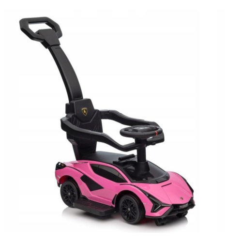 KidsVIP Kids Ride On Lamborghini Sian Push Car - Fun Riding Toy for Kids and Toddlers with Lights, Music Player and Detachable Parent Push Handle