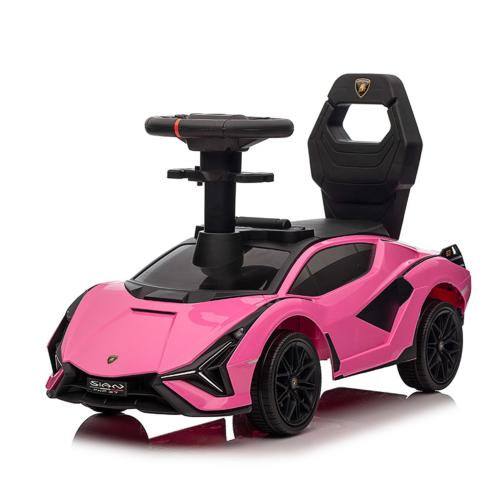 KidsVIP Kids Ride On Lamborghini Sian Push Car - Fun Riding Toy for Kids and Toddlers with Lights, Music Player and Detachable Parent Push Handle