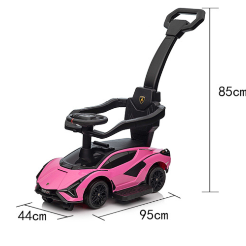 KidsVIP Kids Ride On Lamborghini Sian Push Car - Fun Riding Toy for Kids and Toddlers with Lights, Music Player and Detachable Parent Push Handle