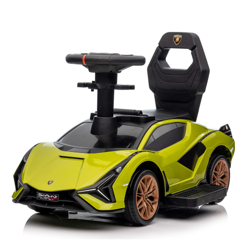 KidsVIP Kids Ride On Lamborghini Sian Push Car - Fun Riding Toy for Kids and Toddlers with Lights, Music Player and Detachable Parent Push Handle