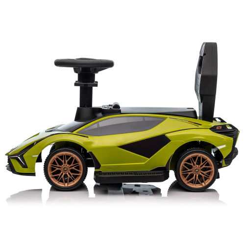 KidsVIP Kids Ride On Lamborghini Sian Push Car - Fun Riding Toy for Kids and Toddlers with Lights, Music Player and Detachable Parent Push Handle
