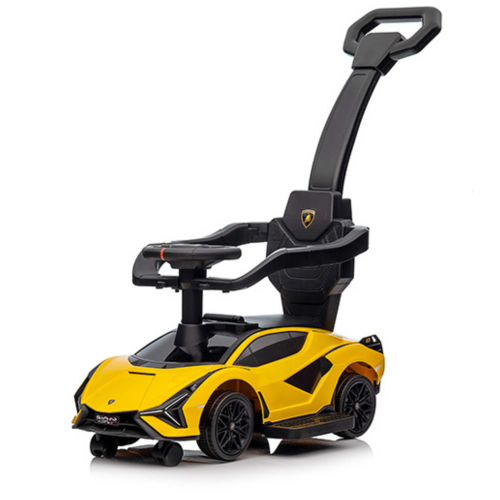 Jouet porteur Lamborghini Sian pour enfants de KidsVIP avec lumières, lecteur de musique et poignée amovible pour les parents