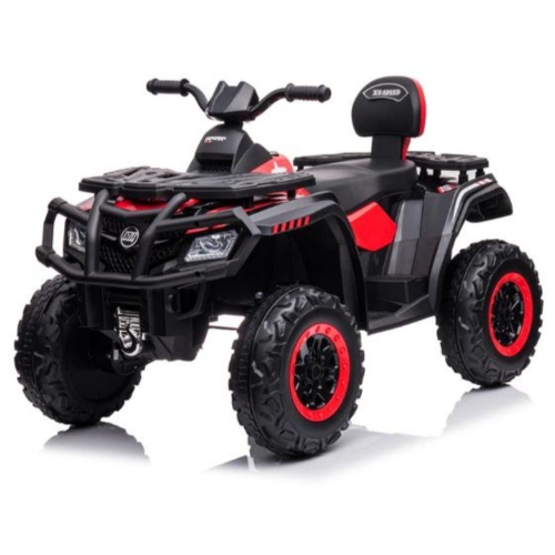 KidsVIP Kids Ride On ATV Upgraded 24V Battery Powered Titan 4x4 AWD Off Road Quad: Rubber Wheels, Leather Seat, Music Player, Lights