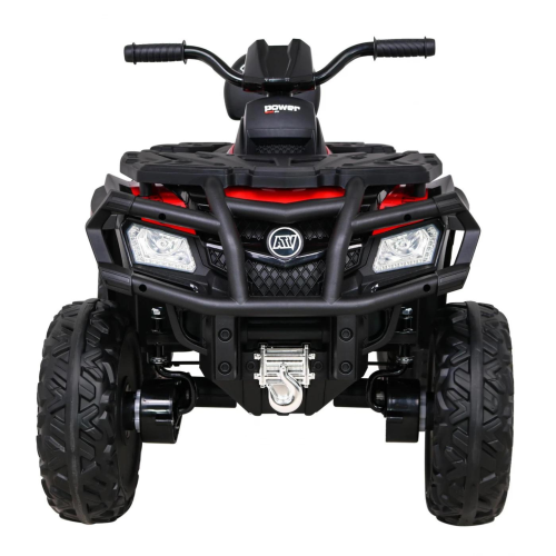 KidsVIP Kids Ride On ATV Upgraded 24V Battery Powered Titan 4x4 AWD Off Road Quad: Rubber Wheels, Leather Seat, Music Player, Lights