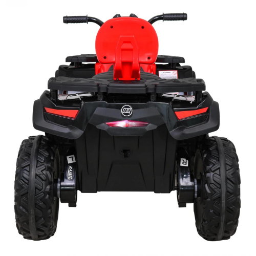 KidsVIP Kids Ride On ATV Upgraded 24V Battery Powered Titan 4x4 AWD Off Road Quad: Rubber Wheels, Leather Seat, Music Player, Lights