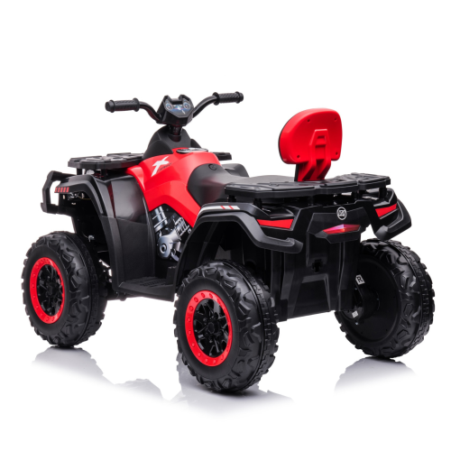 KidsVIP Kids Ride On ATV Upgraded 24V Battery Powered Titan 4x4 AWD Off Road Quad: Rubber Wheels, Leather Seat, Music Player, Lights