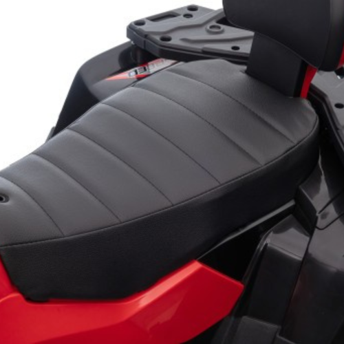 KidsVIP Kids Ride On ATV Upgraded 24V Battery Powered Titan 4x4 AWD Off Road Quad: Rubber Wheels, Leather Seat, Music Player, Lights