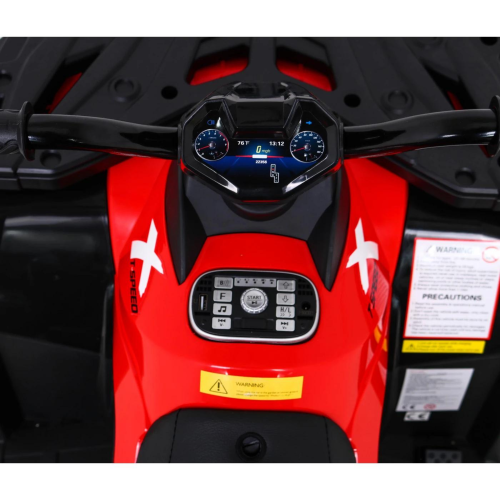 KidsVIP Kids Ride On ATV Upgraded 24V Battery Powered Titan 4x4 AWD Off Road Quad: Rubber Wheels, Leather Seat, Music Player, Lights