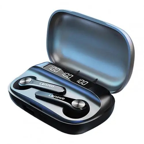 Lenovo QT81 TWS Bluetooth 5.0 Headphones Earbuds Wireless Headsets Stereo Touch Keys 1200mAh Charging Box – Black