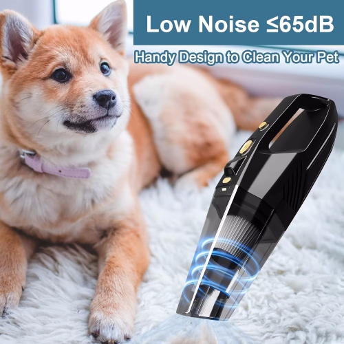 NIERBO Portable LED Car Vacuum Hand Held Vacuuming Home Dust Rechargeable High Power Wet Dry Mini Vacuum Cleaners Lightweight Pet Hair Small Vac