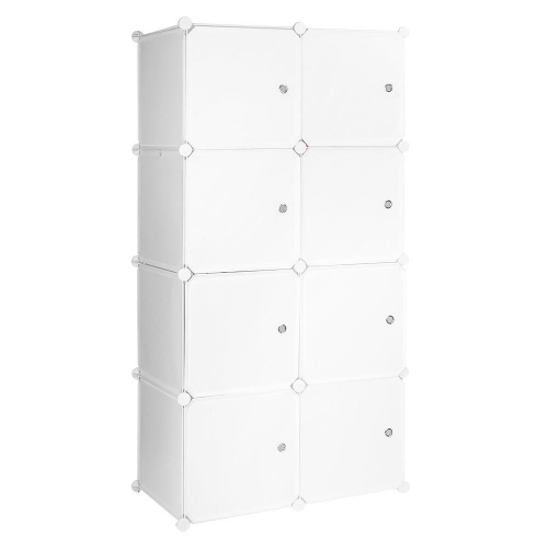 8 Cube Multi-Use DIY Portable Closet Organizer ,Modular Cabinet for Hanging Clothes, Armoire Wardrobe with Doors
