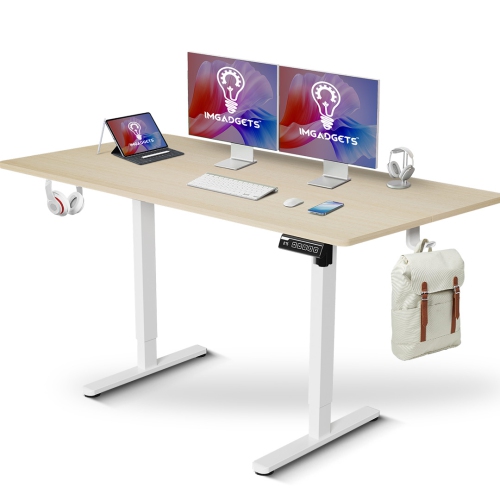 Bureau électrique debout réglable avec dessus de table d'IMGadgets | Bureau à hauteur réglable pour le travail et la maison | 3-Memory Settings | 28,