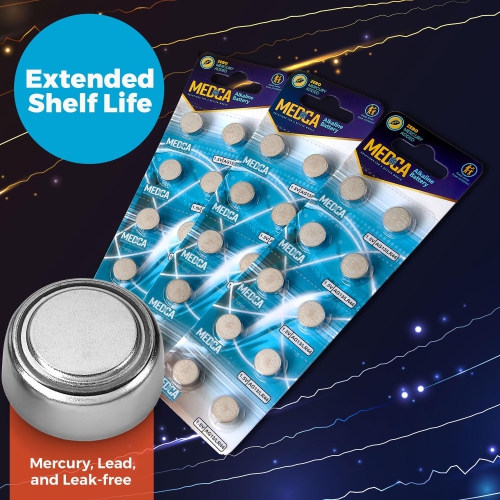 MEDca 1.5V Alkaline Batteries - LR44 AG13 357 303 SR44 Battery - Button Coin Cell for Hearing Aids and Amplifiers, Toys, Remotes, Calculators, Lasers