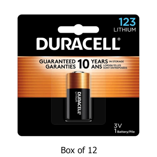 DL123A / CR123A Duracell 3 Volt Lithium Battery