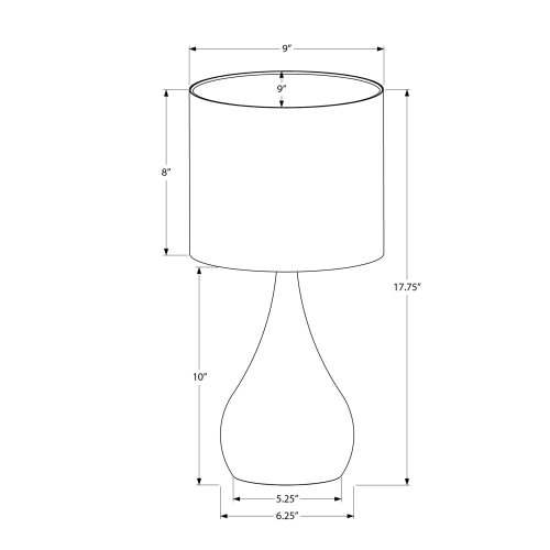 Monarch Specialties I 9639 - Lighting, Set Of 2, 18"H, Table Lamp, Black Metal, Ivory / Cream Shade, Contemporary