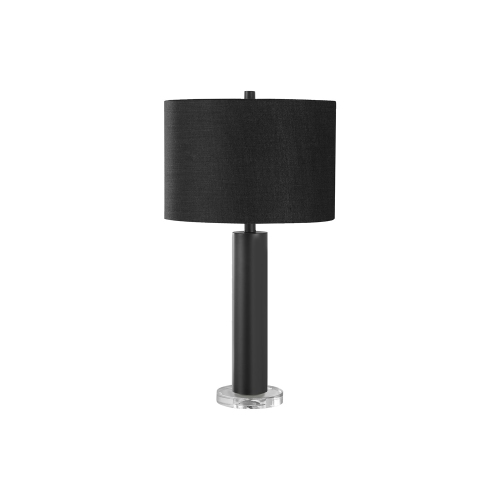 Monarch Specialties I 9658 - Lighting, 28"H, Table Lamp, Black Metal, Black Shade, Contemporary, Modern