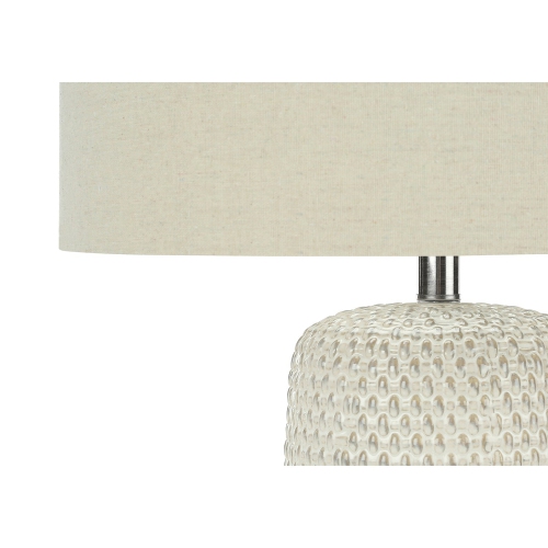 Monarch Specialties I 9605 - Lighting, 31"H, Table Lamp, Cream Ceramic, Beige Shade, Contemporary