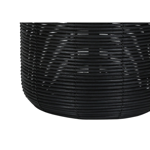 Monarch Specialties I 9734 - Lighting, 23"H, Table Lamp, Black Rattan, Ivory / Cream Shade, Modern