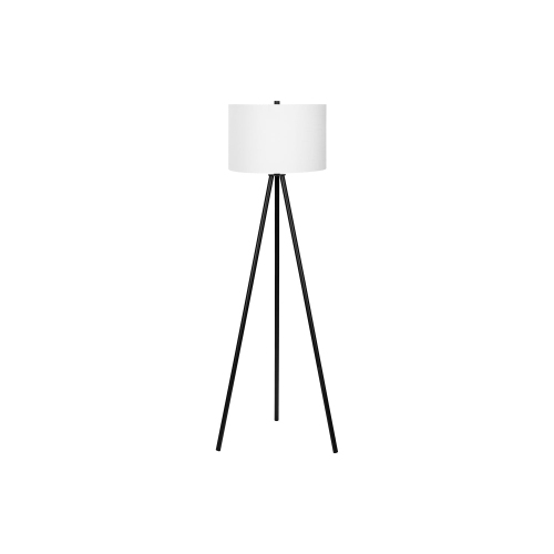 MONARCH SPECIALTIES  " I 9735 - Lighting, 63""h, Floor Lamp Metal, Ivory / Cream Shade, Contemporary" In Black