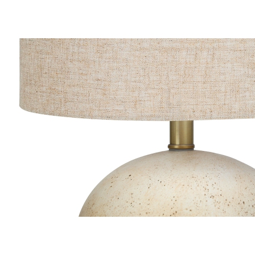 Monarch Specialties I 9718 - Lighting, 20"H, Table Lamp, Beige Concrete, Beige Shade, Contemporary