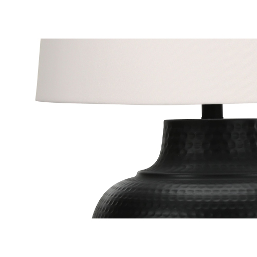 Monarch Specialties I 9615 - Lighting, 26"H, Table Lamp, Black Metal, Ivory / Cream Shade, Transitional