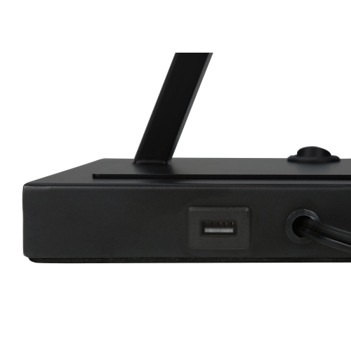 Monarch Specialties I 9638 - Lighting, 25"H, Table Lamp, Usb Port Included, Black Metal, Beige Shade, Transitional