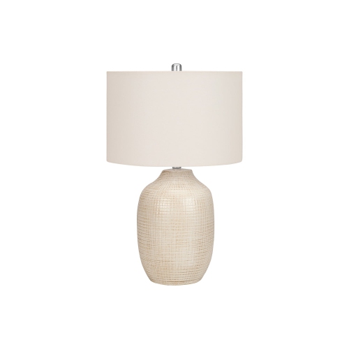 Monarch Specialties I 9704 - Lighting, 26"H, Table Lamp, Cream Ceramic, Ivory / Cream Shade, Contemporary
