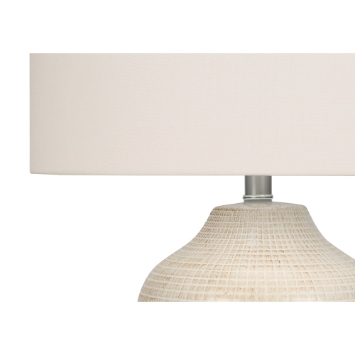 Monarch Specialties I 9704 - Lighting, 26"H, Table Lamp, Cream Ceramic, Ivory / Cream Shade, Contemporary