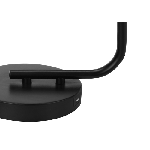 Monarch Specialties I 9637 - Lighting, 20"H, Table Lamp, Usb Port Included, Black Metal, Glass Shade, Modern