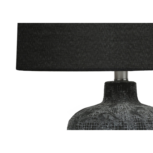 Monarch Specialties I 9621 - Lighting, Table Lamp, 24"H, Black Ceramic, Black Shade, Contemporary