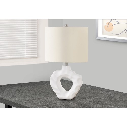 MONARCH SPECIALTIES  I 9727 - Lighting, 25"h, Table Lamp, Cream Resin / Cream Shade, Modern In Ivory