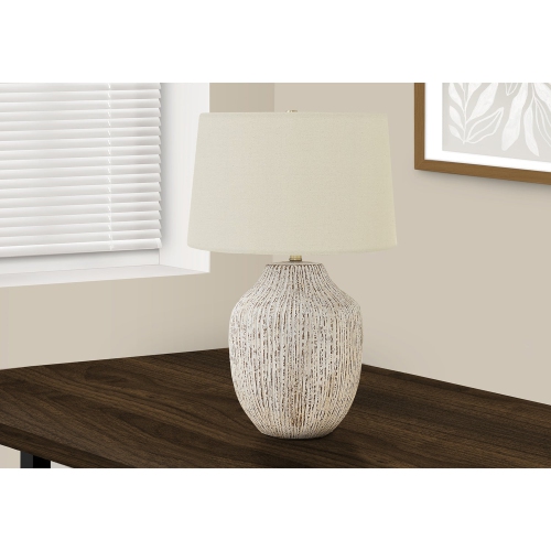 Monarch Specialties I 9719 - Lighting, 26"H, Table Lamp, Cream Ceramic, Ivory / Cream Shade, Transitional