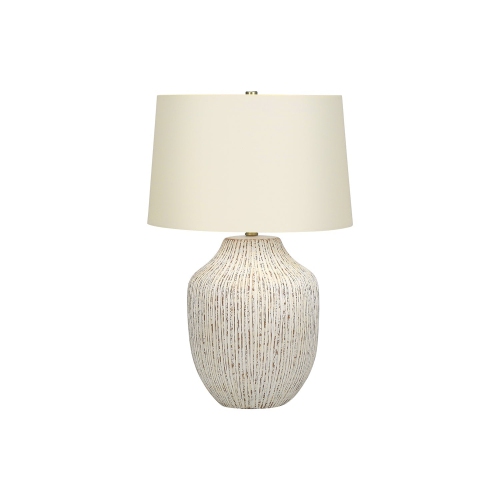 Monarch Specialties I 9719 - Lighting, 26"H, Table Lamp, Cream Ceramic, Ivory / Cream Shade, Transitional