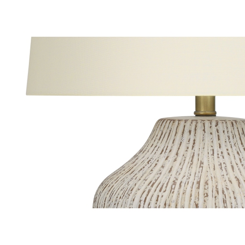 Monarch Specialties I 9719 - Lighting, 26"H, Table Lamp, Cream Ceramic, Ivory / Cream Shade, Transitional