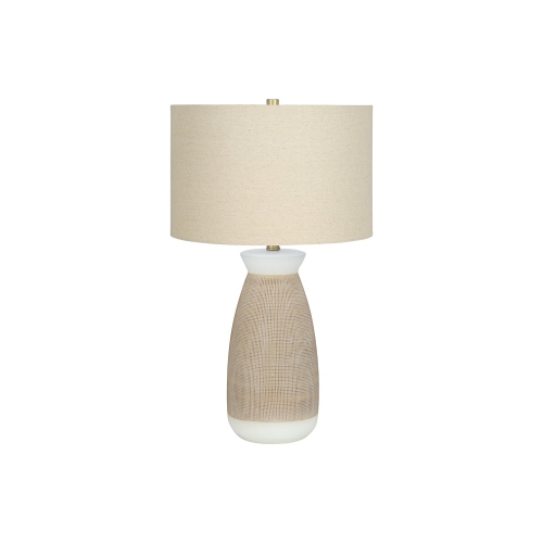 Monarch Specialties I 9724 - Lighting, 27"H, Table Lamp, Cream Ceramic, Beige Shade, Contemporary