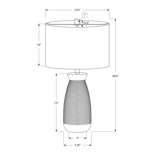 Monarch Specialties I 9724 - Lighting, 27"H, Table Lamp, Cream Ceramic, Beige Shade, Contemporary