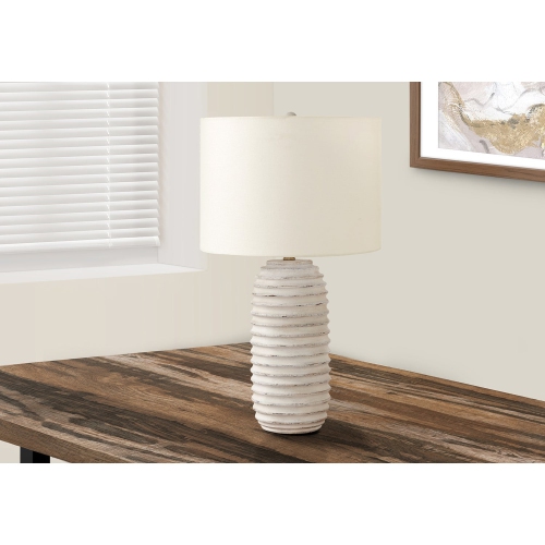 MONARCH SPECIALTIES  I 9742 - Lighting, 28"h, Table Lamp, Cream Resin / Cream Shade, Transitional In Ivory