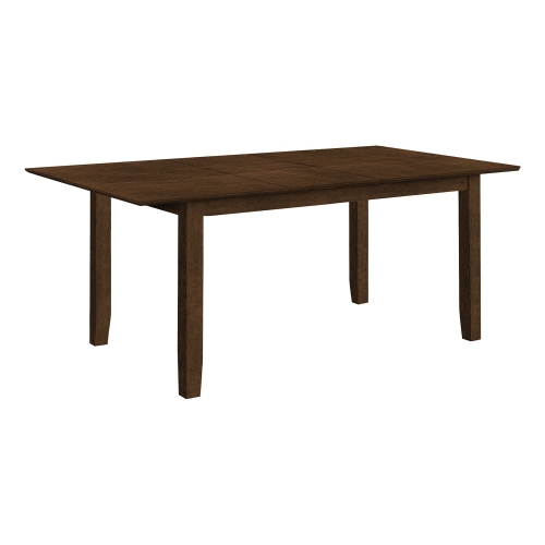 Monarch Specialties I 1371 - Dining Table, 78" Rectangular, 18" Extension Panel, Dining Room, Kitchen, Solid Wood Legs, Veneer Top, Brown Veneer,