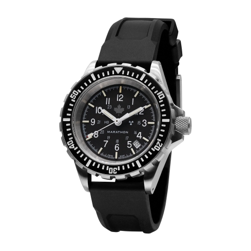 MARATHON- Grey Maple Large Diver's Automatic on Black 3-Piece Rubber Strap Kit 41mm
