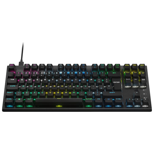 Clavier de jeu mécanique optique sans pavé numérique rétroéclairé RVB K60 PRO de Corsair