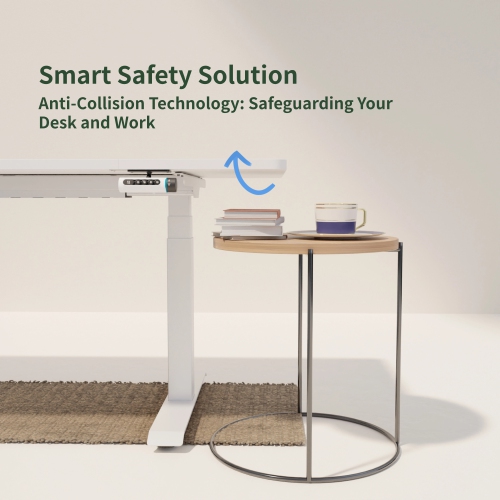 Wenhome Dual Motor Standing Desk, Rise desk, 70.8”x31.5” Large Desktop Included, Anti-collision- White, 5-year Warranty, Free Shipping