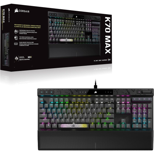 CORSAIR K70 MAX RGB Magnetic-Mechanical Gaming Keyboard CORSAIR MGX, Adjustable Actuation, Rapid Trigger, Steel Gray
