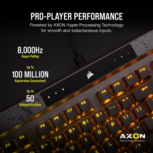 CORSAIR K70 MAX RGB Magnetic-Mechanical Gaming Keyboard CORSAIR MGX, Adjustable Actuation, Rapid Trigger, Steel Gray