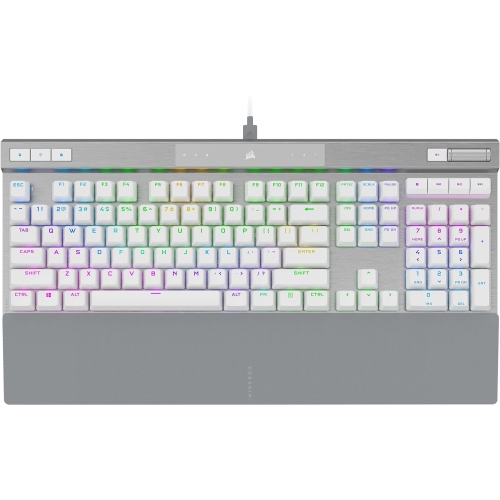 Image 1 de 8.. Clavier de jeu optique-mécanique K70 PRO RGB avec touches PBT À DOUBLE matériau PRO - Blanc