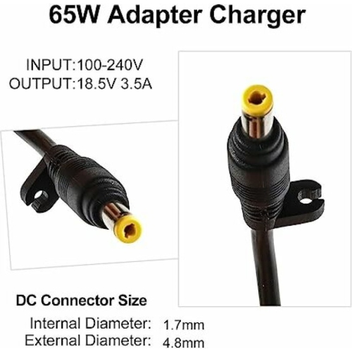 Refurbished Original HP Laptop Charger 65W (18.5V, 3.5A ) 4.8*1.7 mm connector Power Adapter Model PPP009H, PN: L89693-001