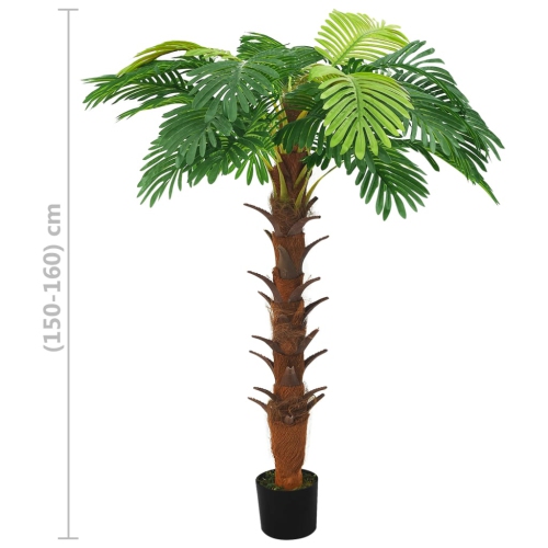 vidaXL Artificial Cycas Palm with Pot 160 cm Green