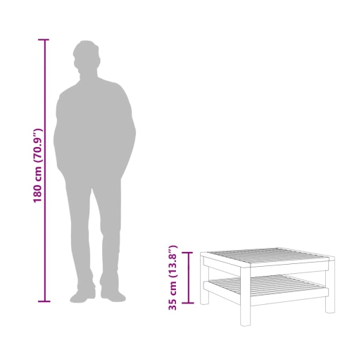 vidaXL Coffee Table 65x65x35 cm Solid Acacia Wood